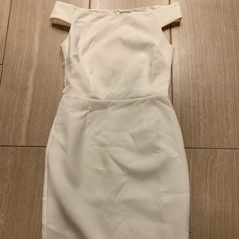 White off the shoulder midi dress
